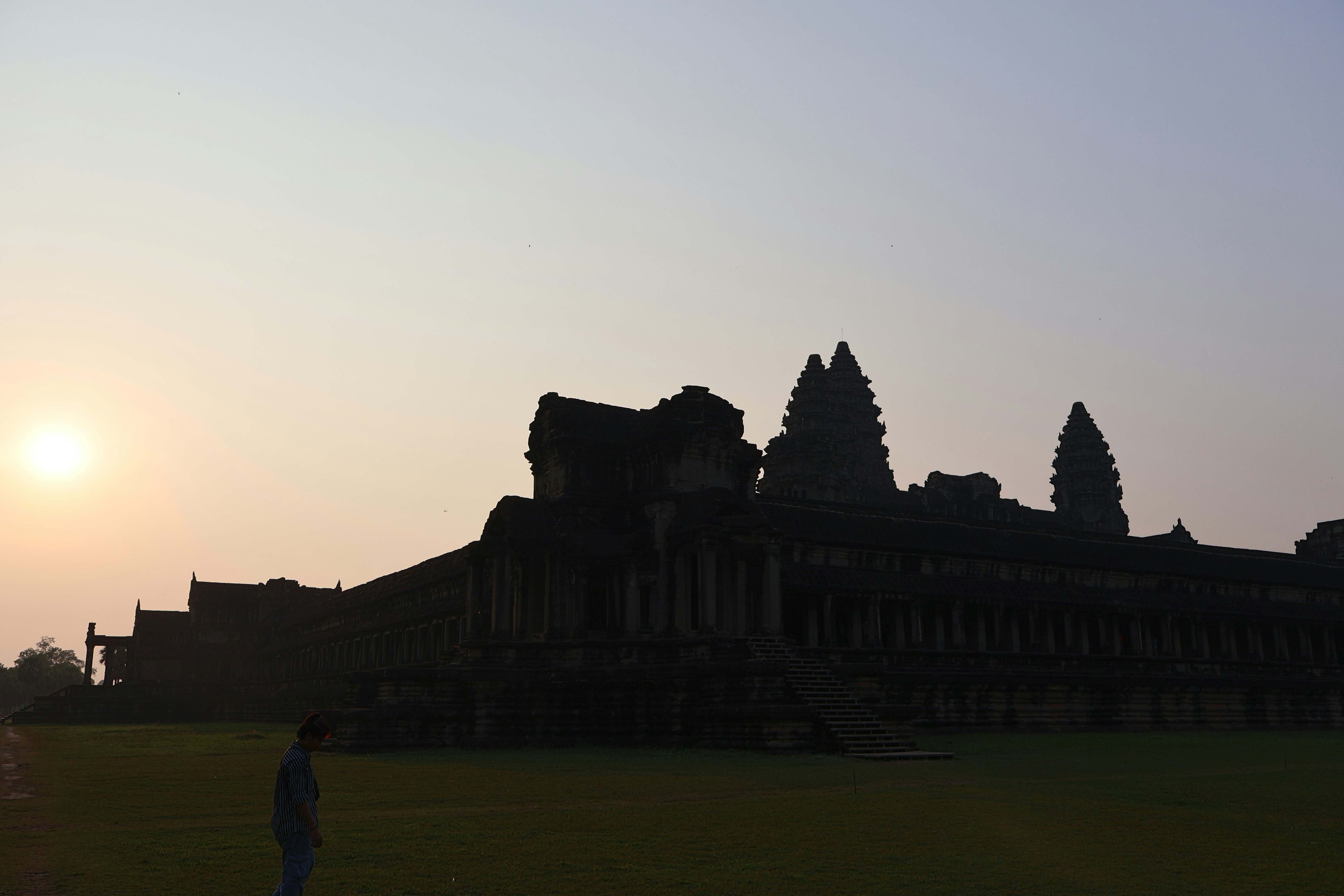 Angkor Wat temple complex at sunset