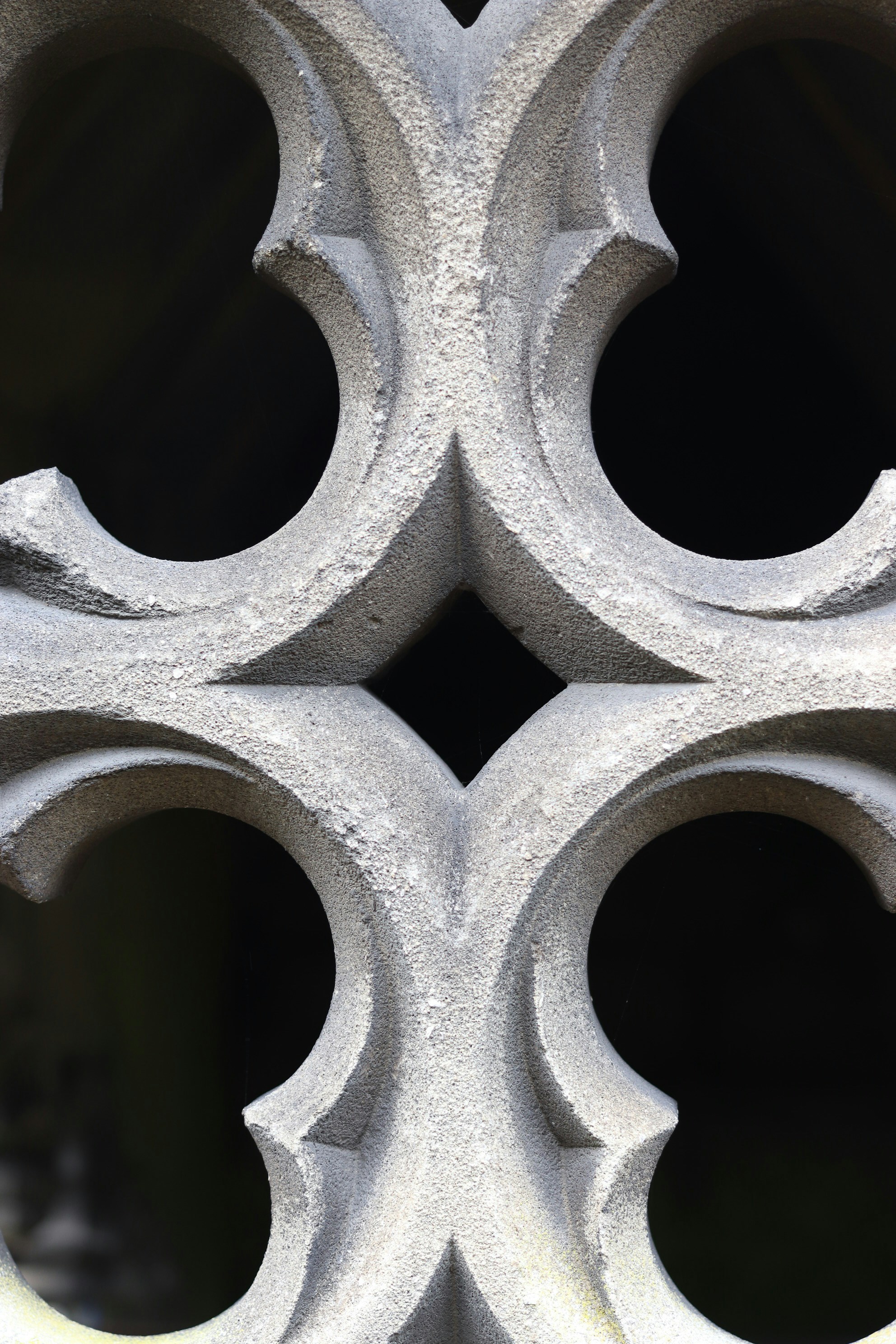 Intricate stone tracery with dark background