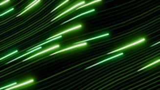 Abstract green glowing lines on dark background