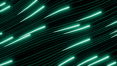 Abstract glowing green lines on a dark background