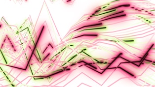 Abstract lines and graphs with pink and green glow