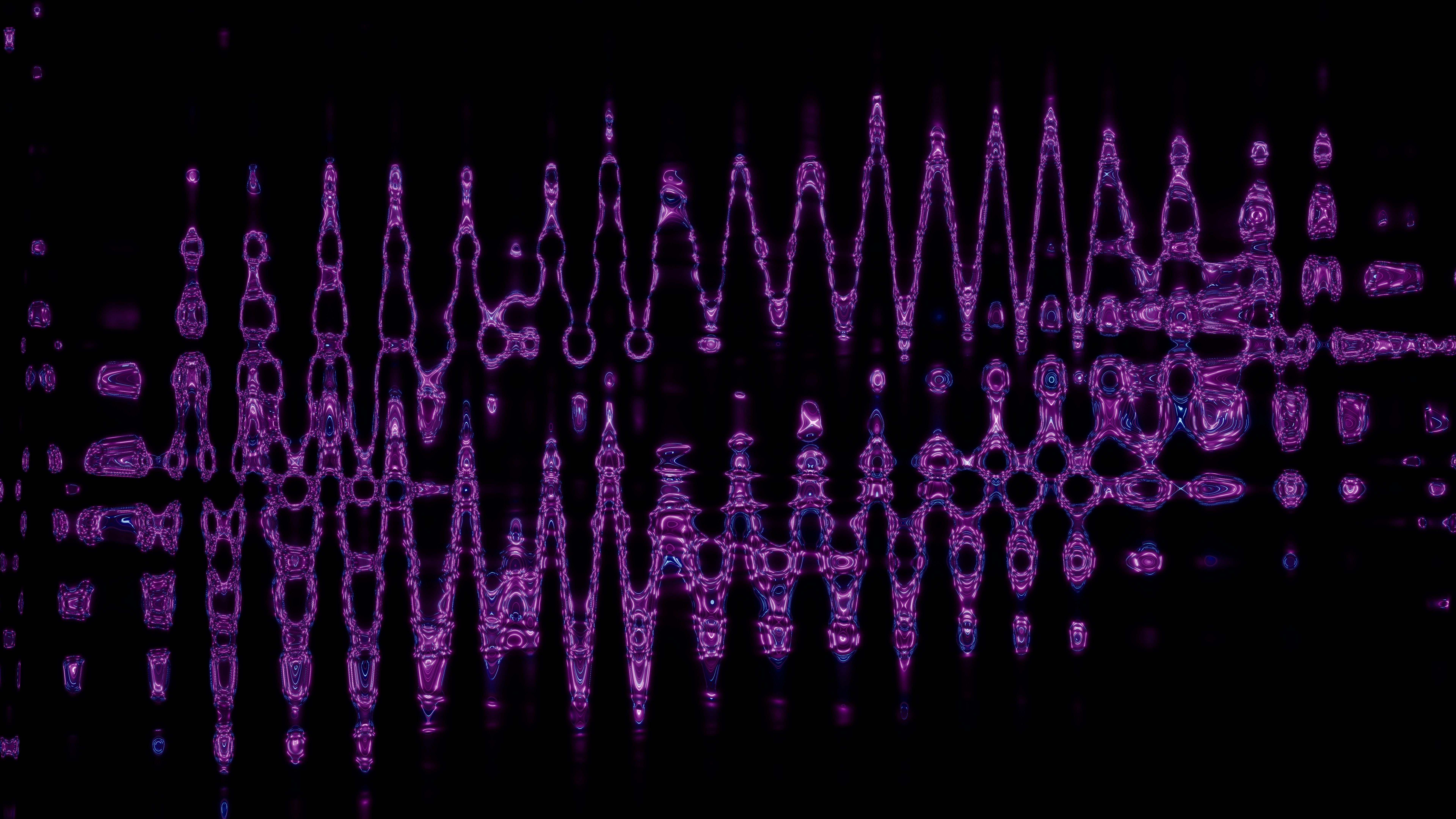 Abstract purple wavy lines on black background