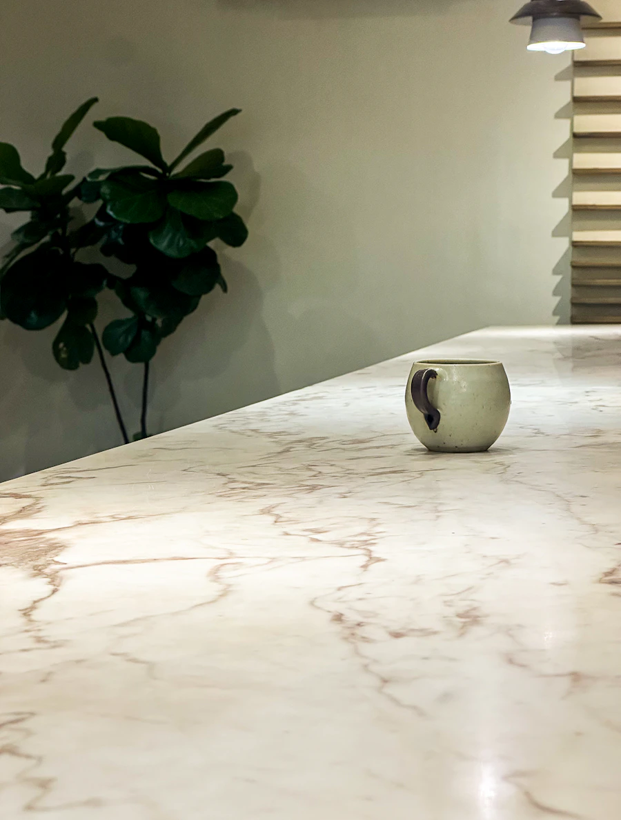 Marble table surface