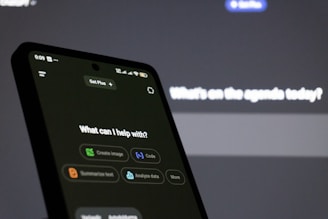 Smartphone screen displaying ai assistant interface.