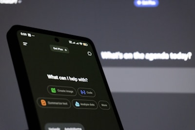 Smartphone screen displaying ai assistant interface.