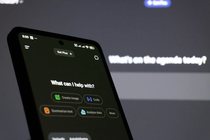 AI assistant interface on a smartphone