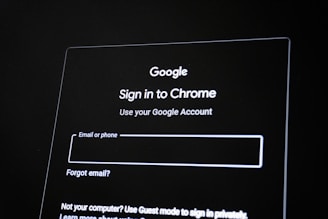 Google chrome sign-in screen with email field.