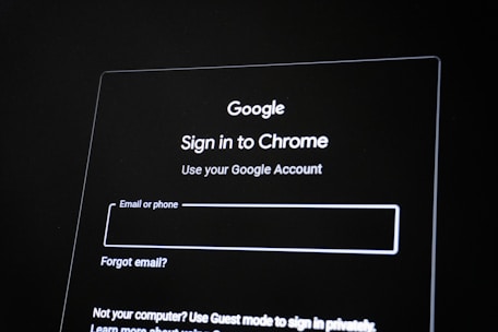 Google chrome sign-in screen with email field.