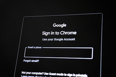 Google chrome sign-in screen with email field.