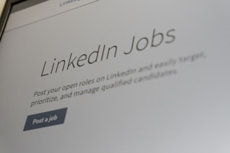 Linkedin jobs website on a screen
