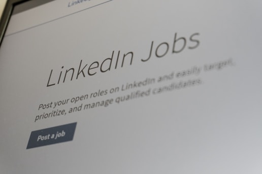 Linkedin jobs website on a screen