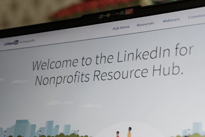Linkedin for nonprofits resource hub welcome screen.