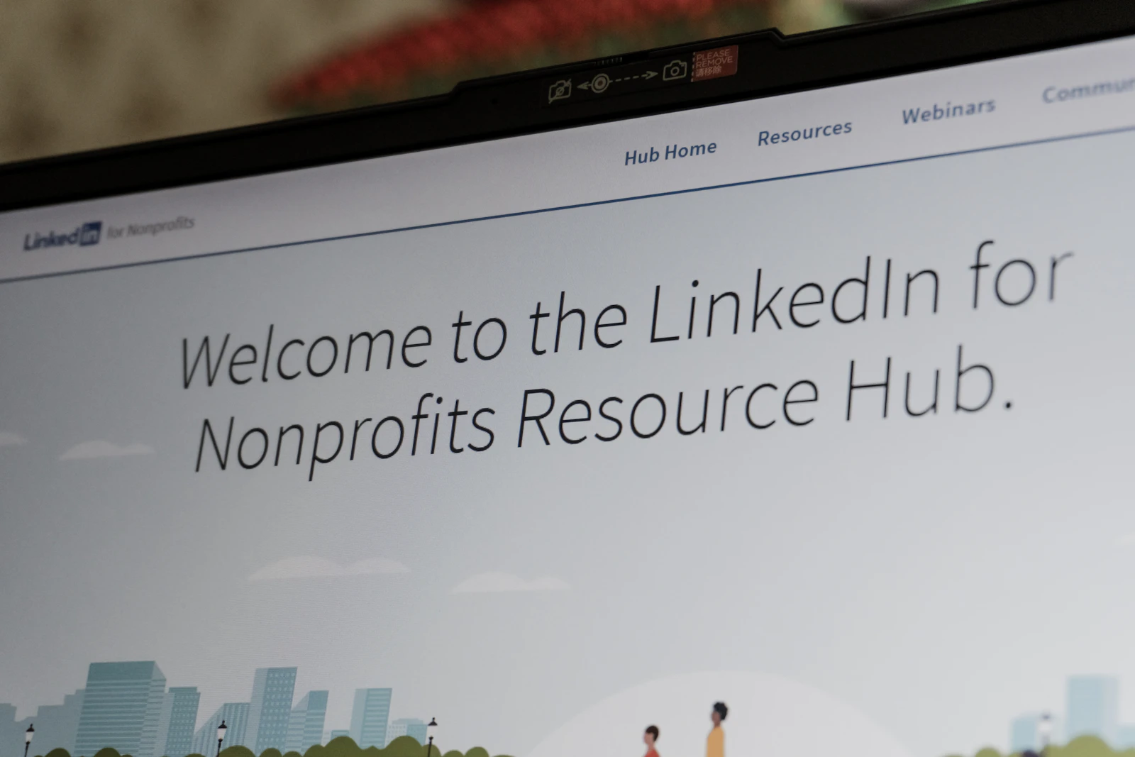 A laptop displaying a digital nonprofits resource hub