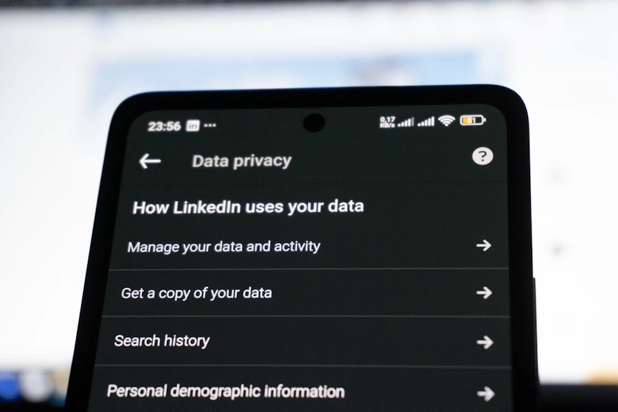 Privacy and personal information settings displayed on a smartphone