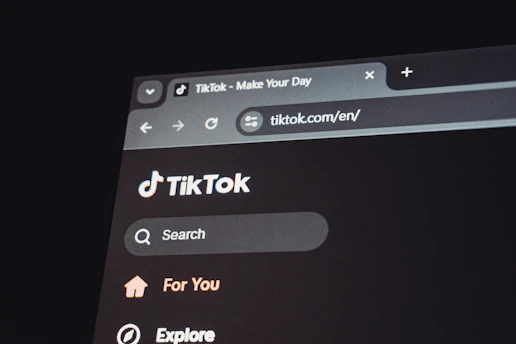 Tiktok website displayed on a computer screen.