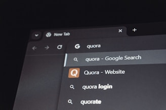 Google search results for quora website