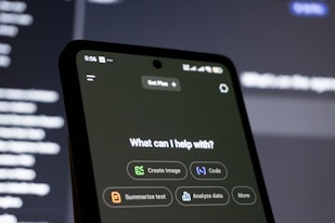 Smartphone screen displays ai chatbot interface