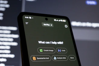 Smartphone screen displays ai chatbot interface