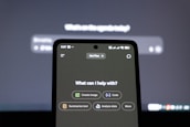 Smartphone screen displays ai assistant options.
