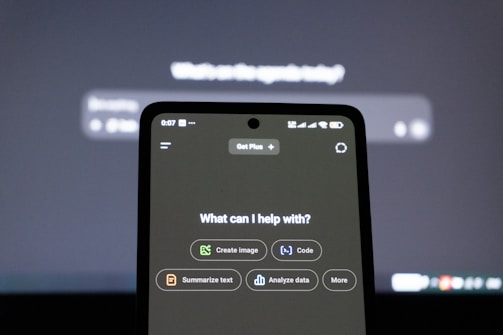 Smartphone screen displays ai assistant options.
