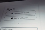 Sign in options with google and apple accounts.