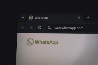 Whatsapp web interface on a computer screen