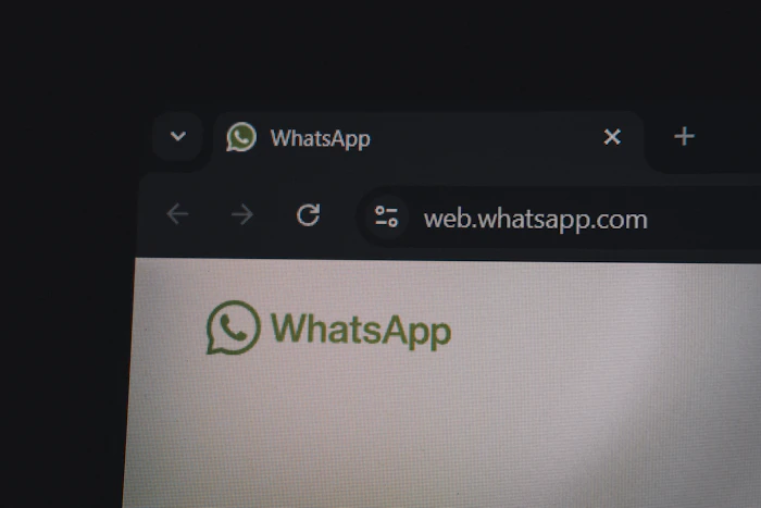 WhatsApp Business web interface on a computer screen