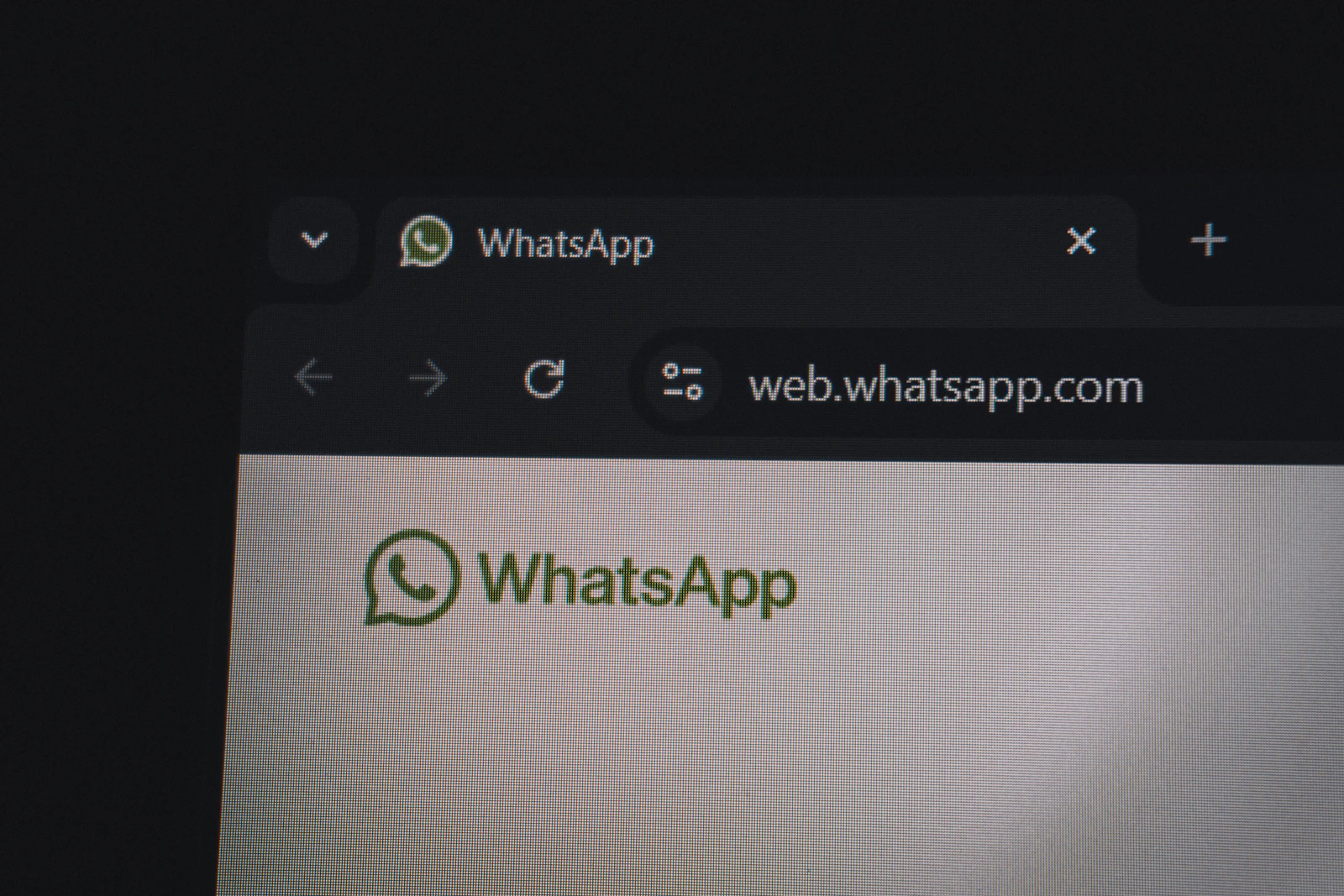 WhatsApp Web displayed on a computer screen