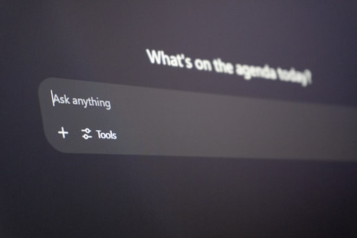 Digital interface with "ask anything" prompt.