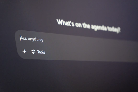 Digital interface with "ask anything" prompt