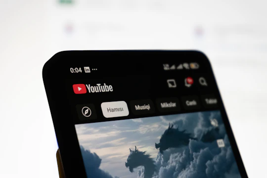 Smartphone displaying the youtube app interface