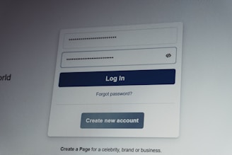 Facebook login screen with username and password fields.