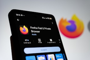 Firefox browser app displayed on a smartphone screen.