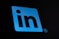 The linkedin logo on a dark background