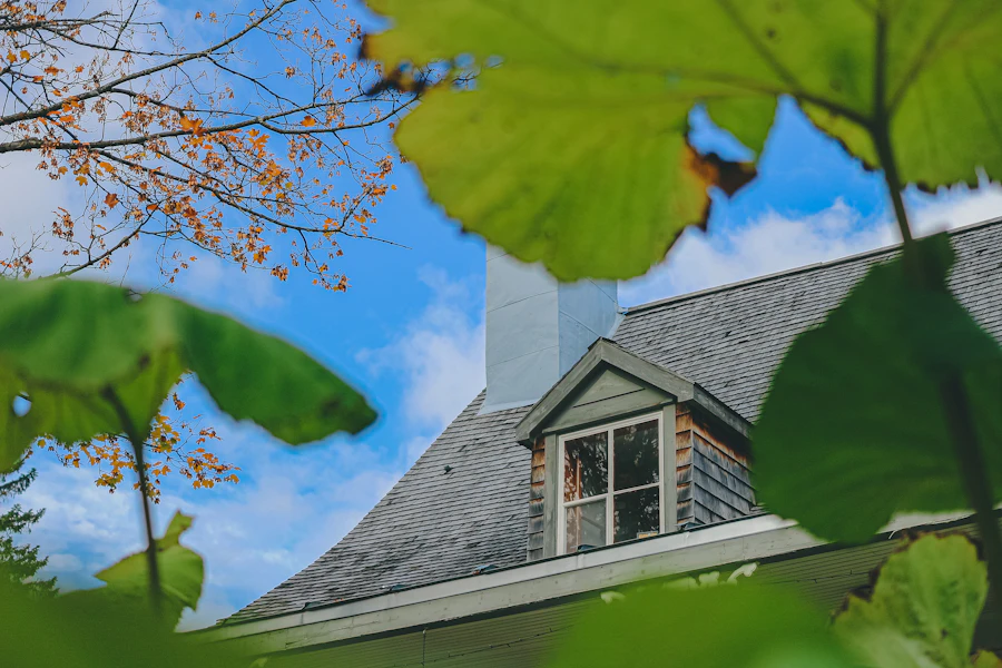 Stock image of a finished residential roof