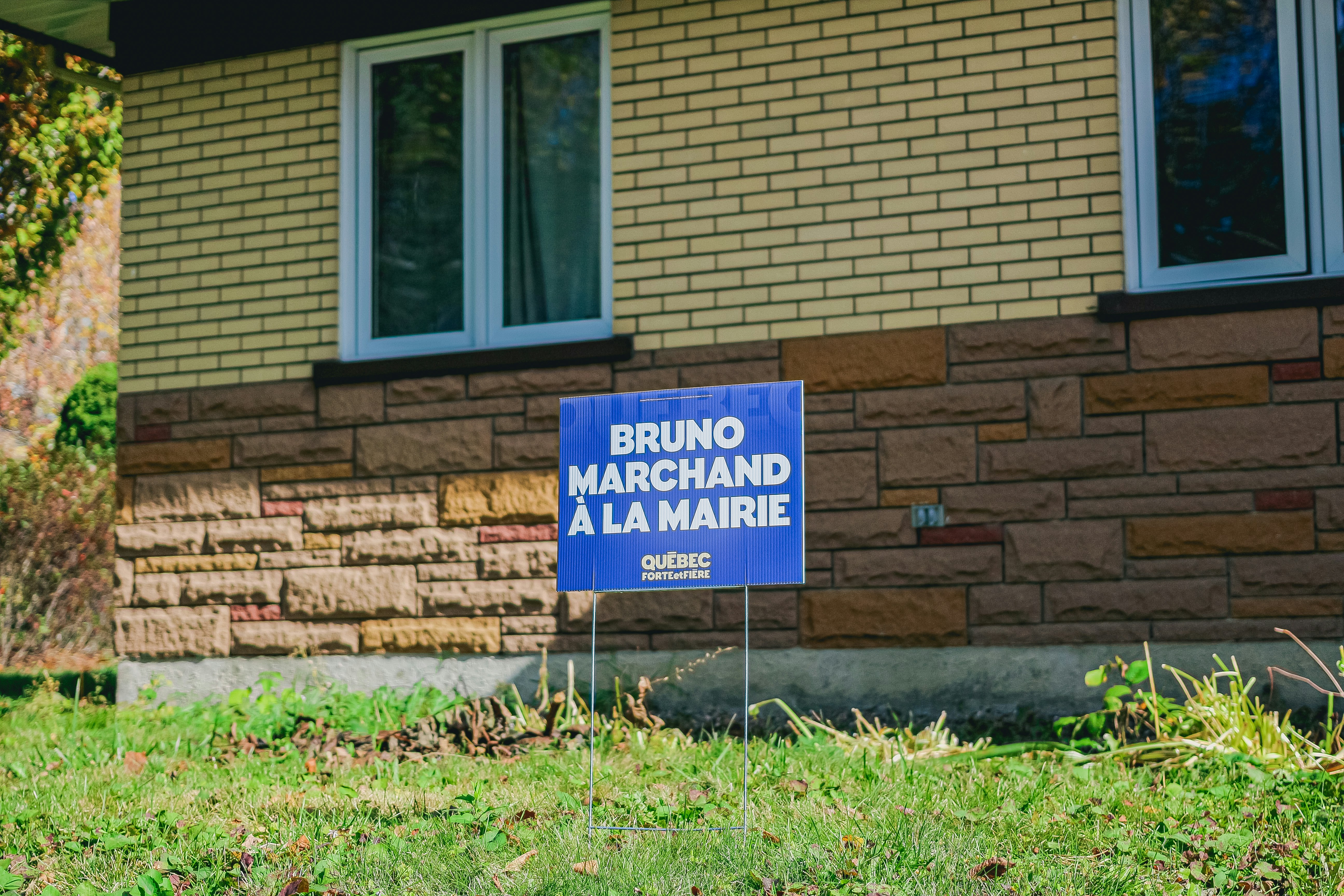 Campaign sign for bruno marchand for mayor.