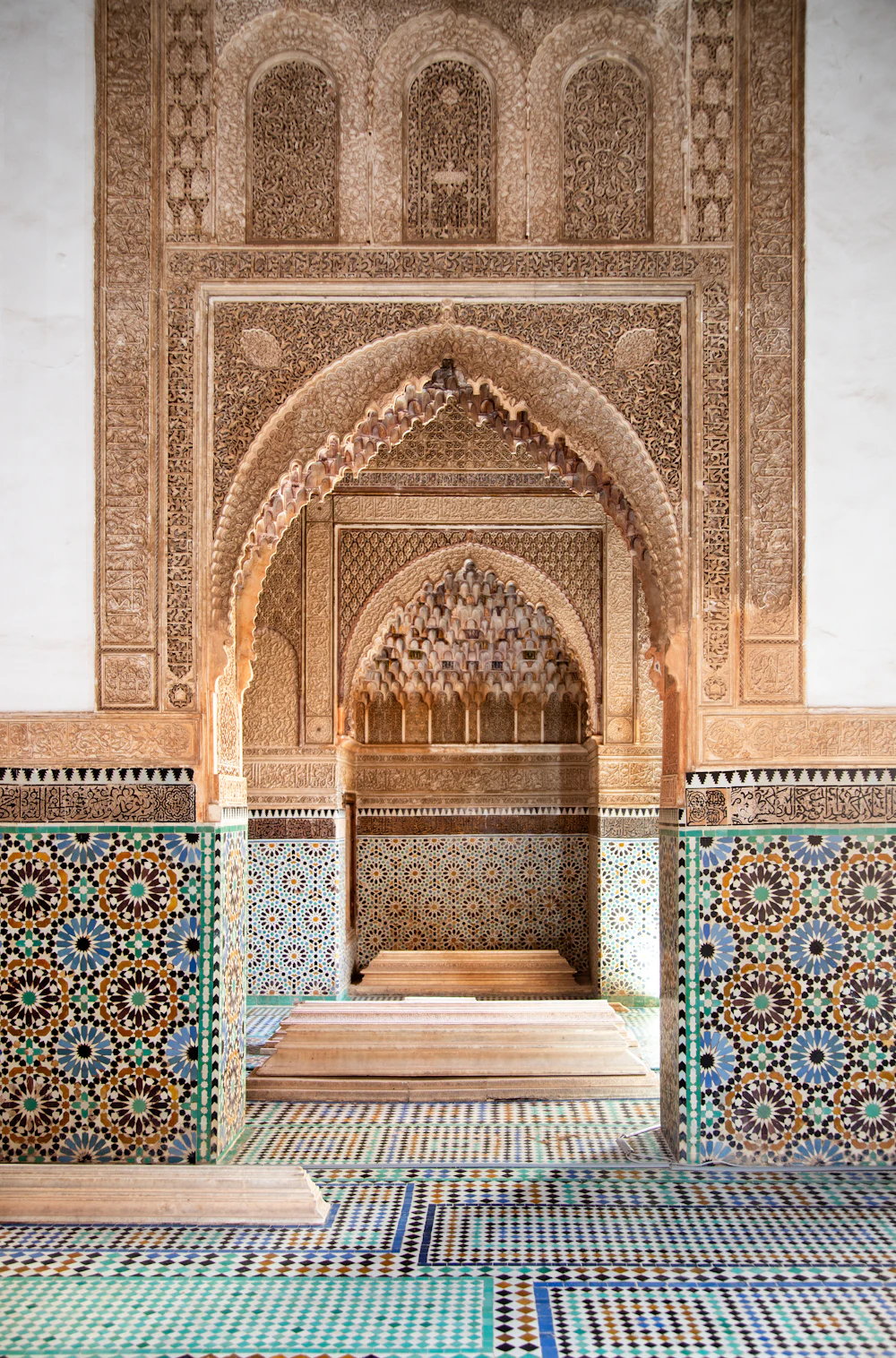 Intricate Moroccan tiles and architecture