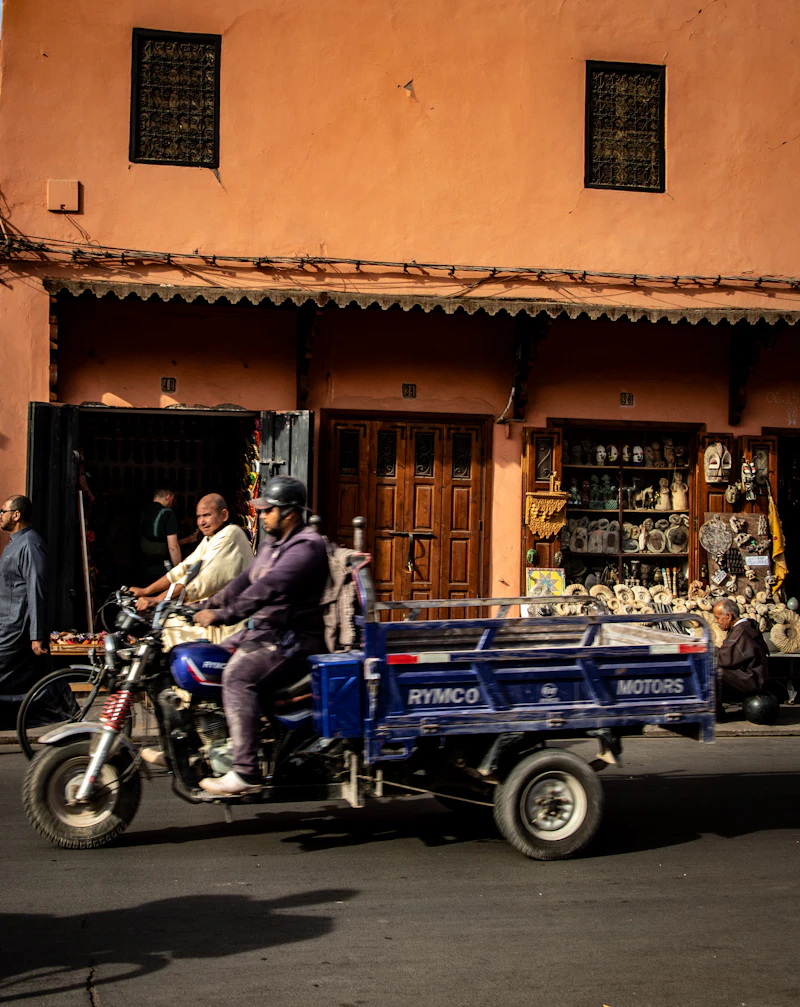 A three-wheeled cargo vehicle used for deliveries