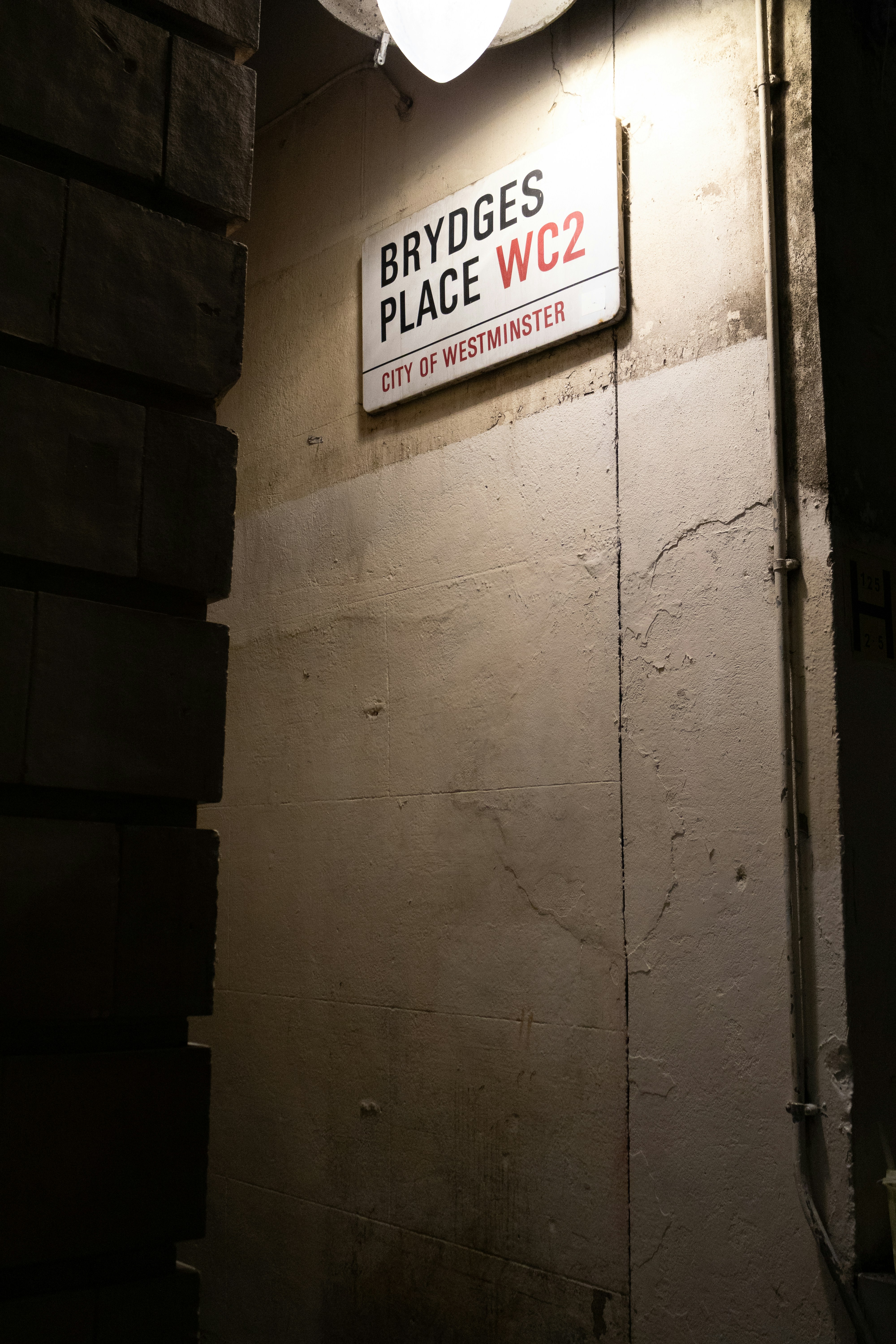 Street sign for brydges place wc2 in westminster.