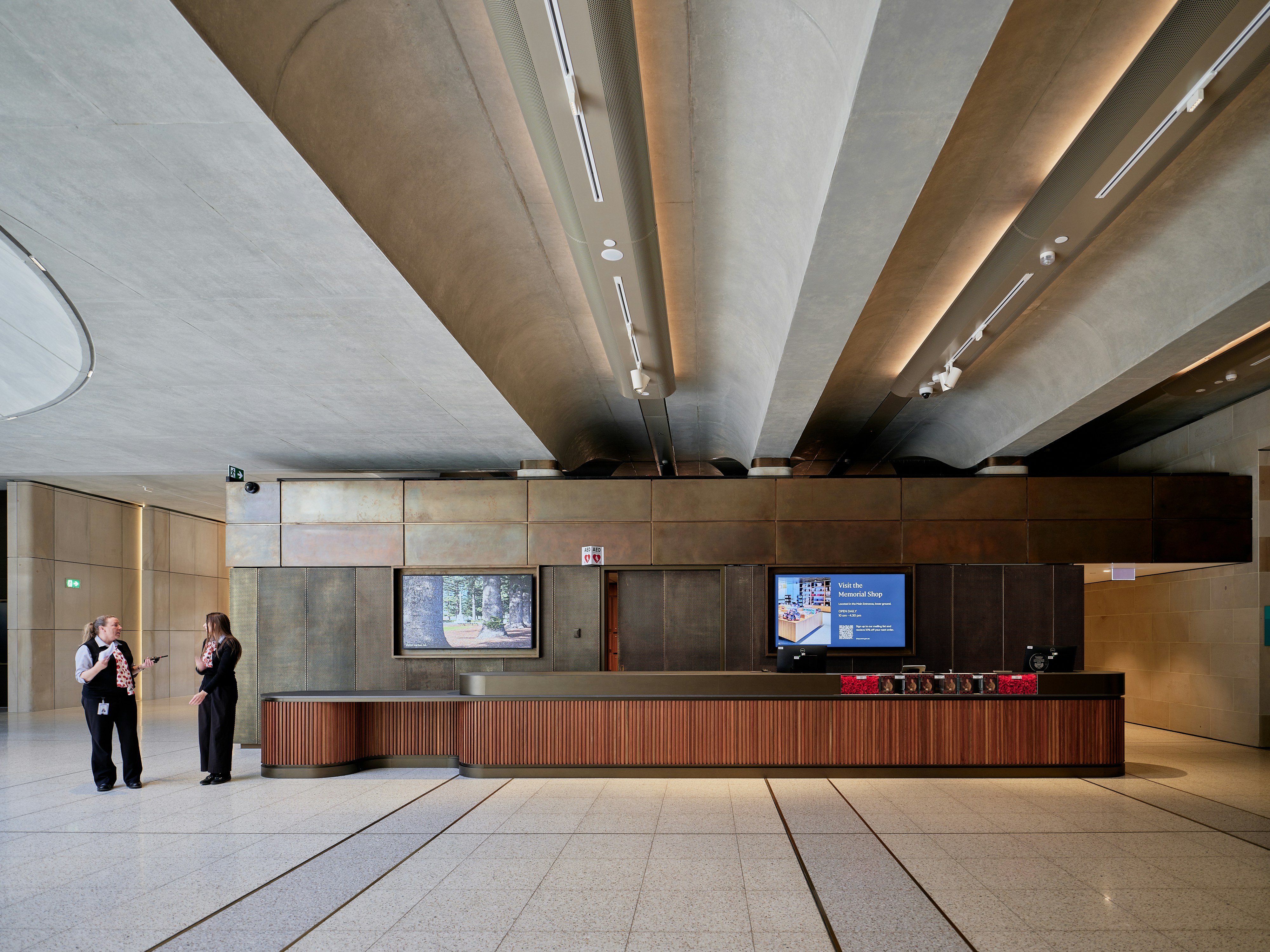 Reception area with people