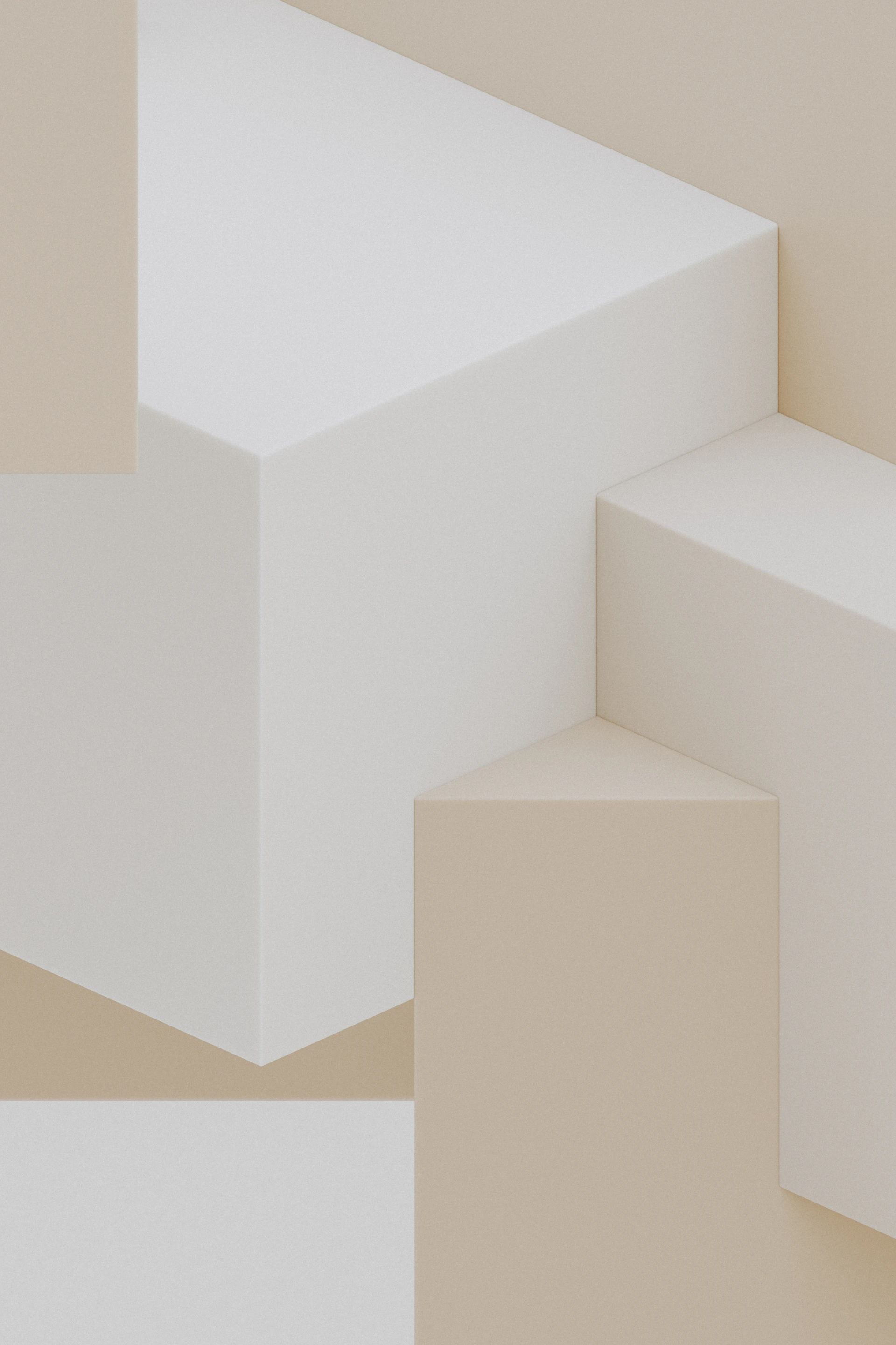 Geometric shapes in neutral tones overlap