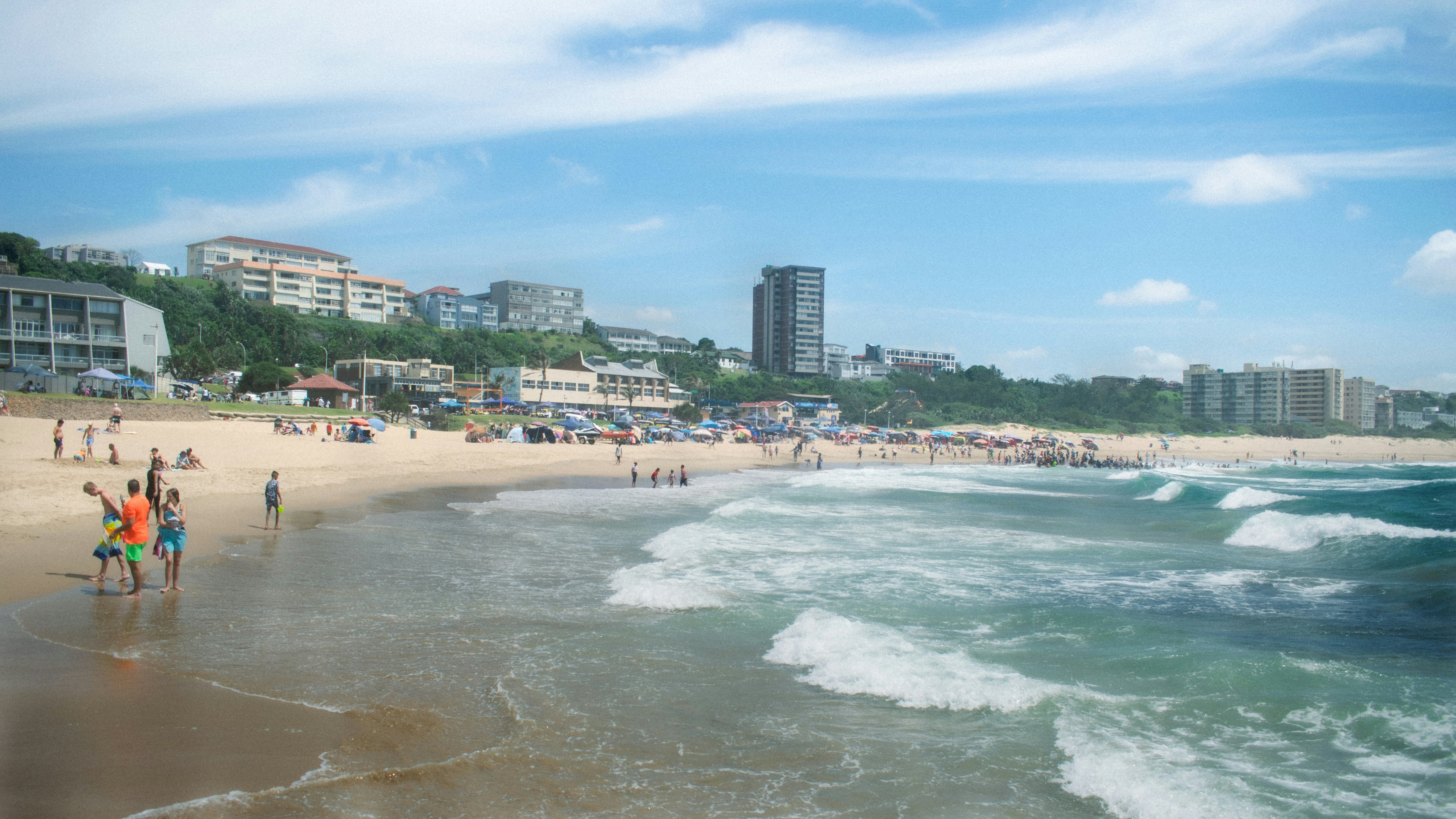 Cityscape of a modern city by the beach