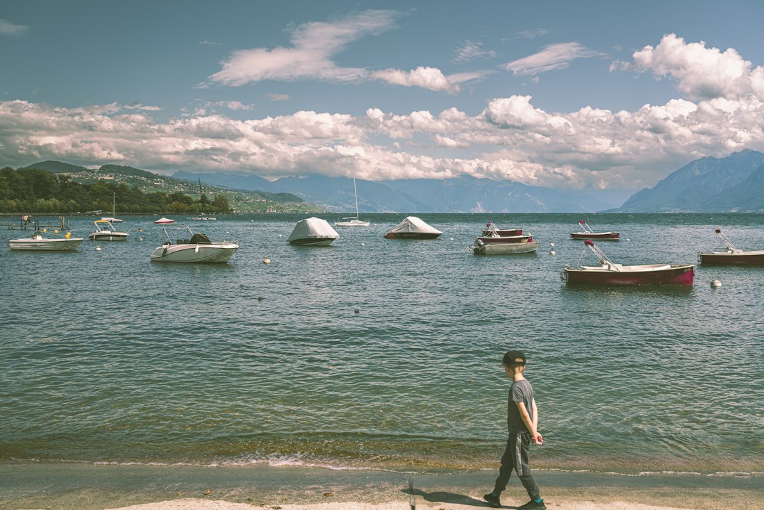 Vue sur la Riviera vaudoise et le lac Léman