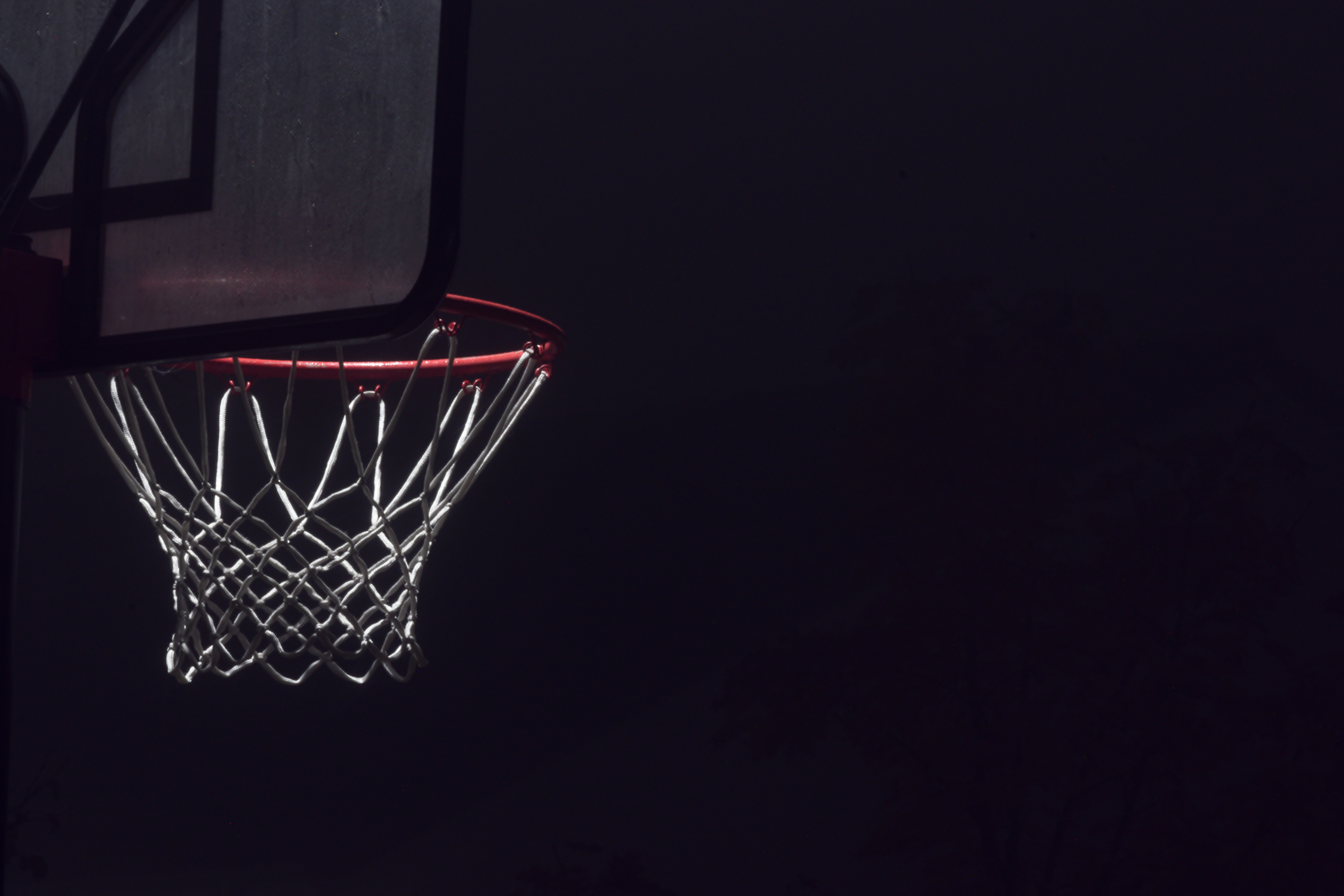 Close-up of a basketball hoop and net