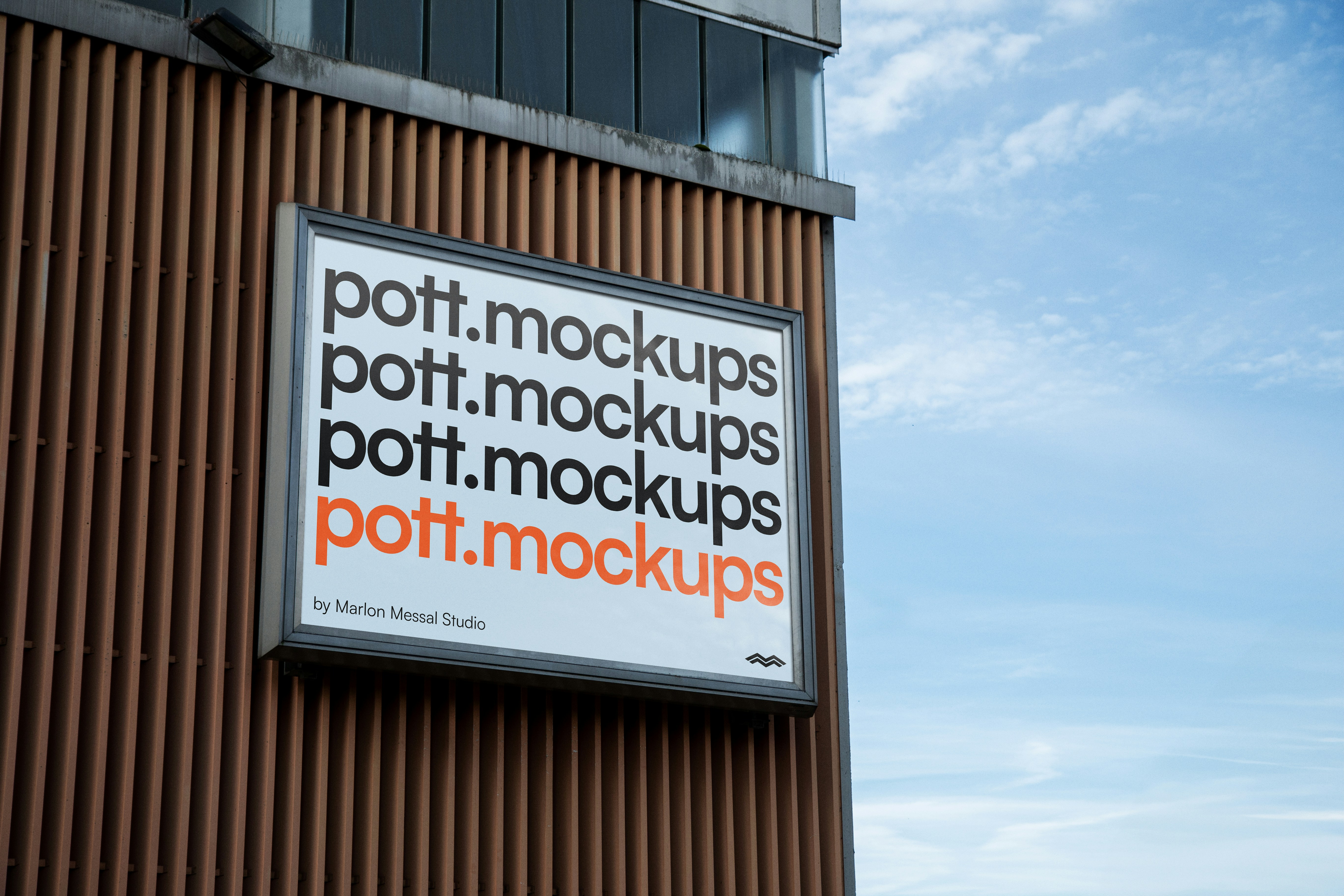 Urban billboard mockup on a shopping center facade in Essen, Germany. Clean lines, contemporary architecture, and realistic reflections create a perfect context for professional design presentations.