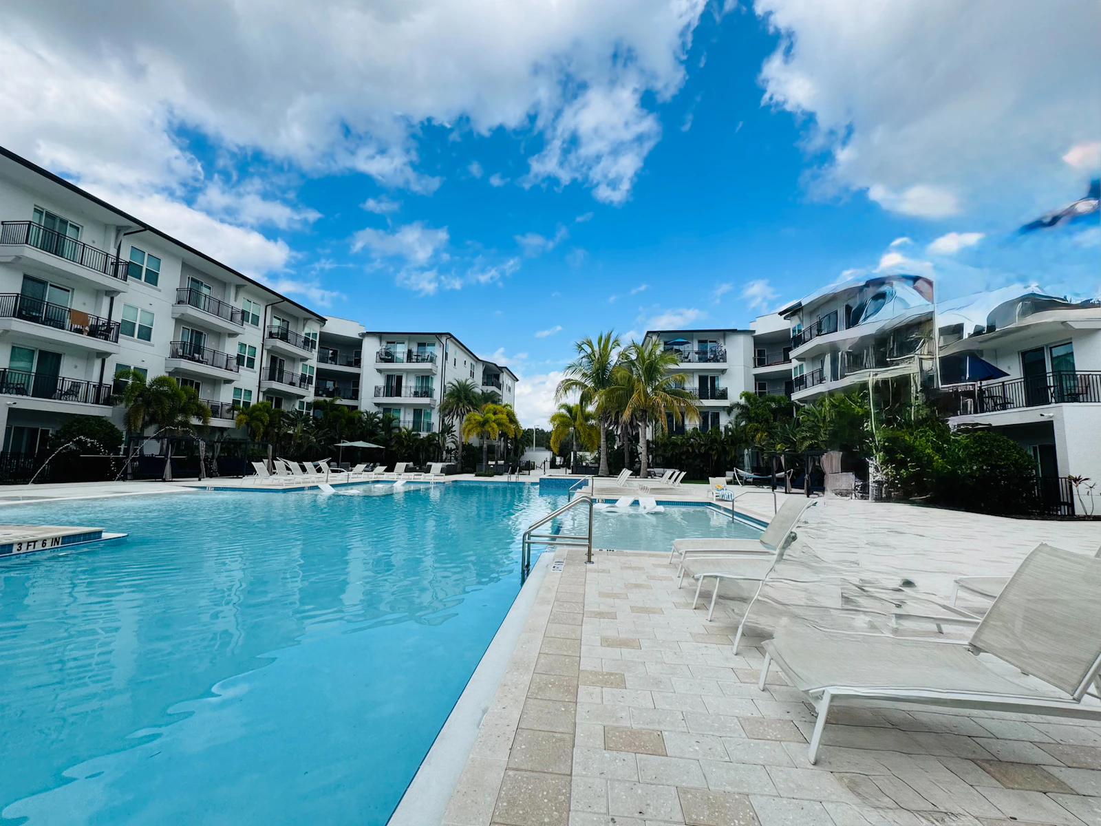 Resort-style condominium swimming pool