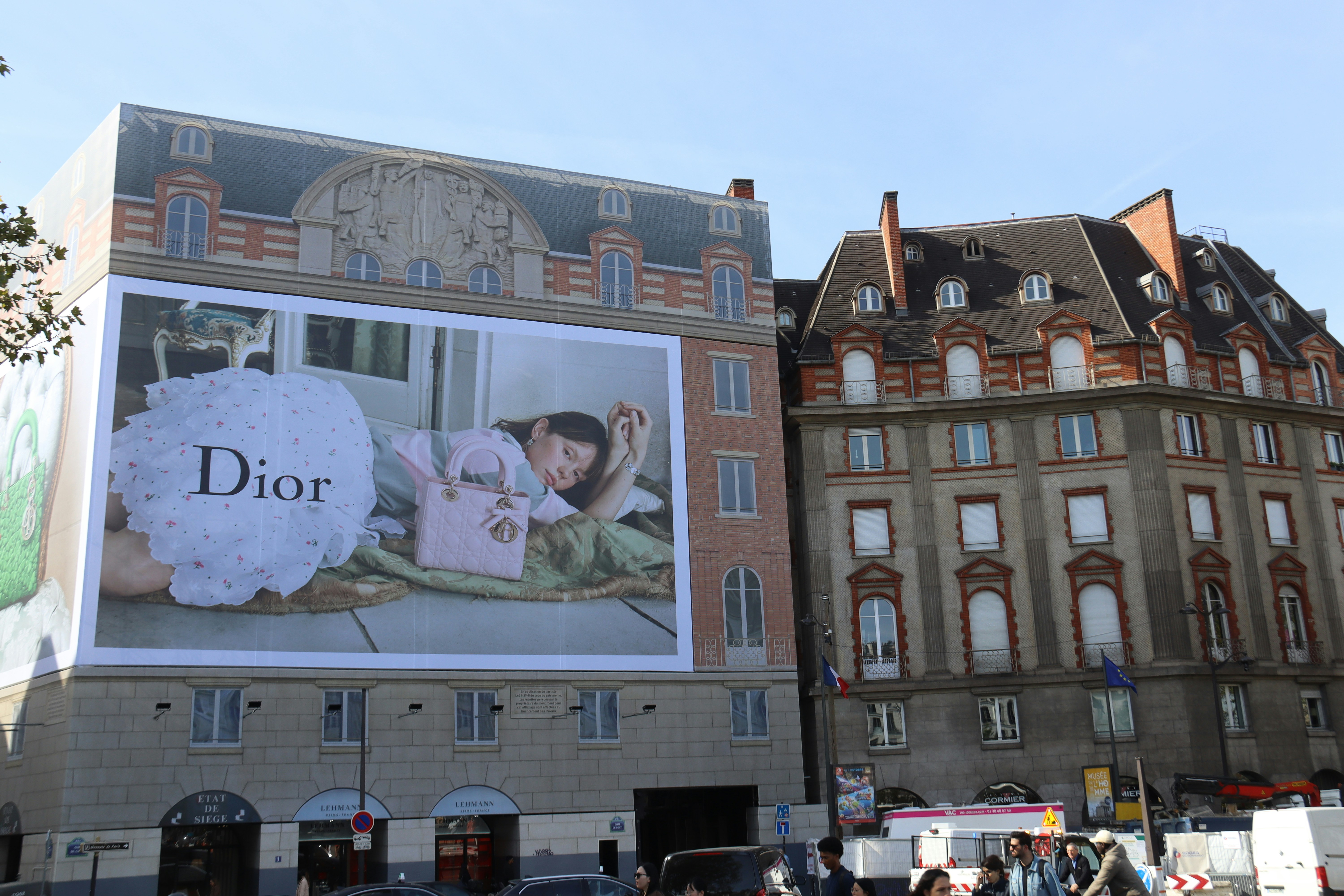 Dior advertisement on a building facade