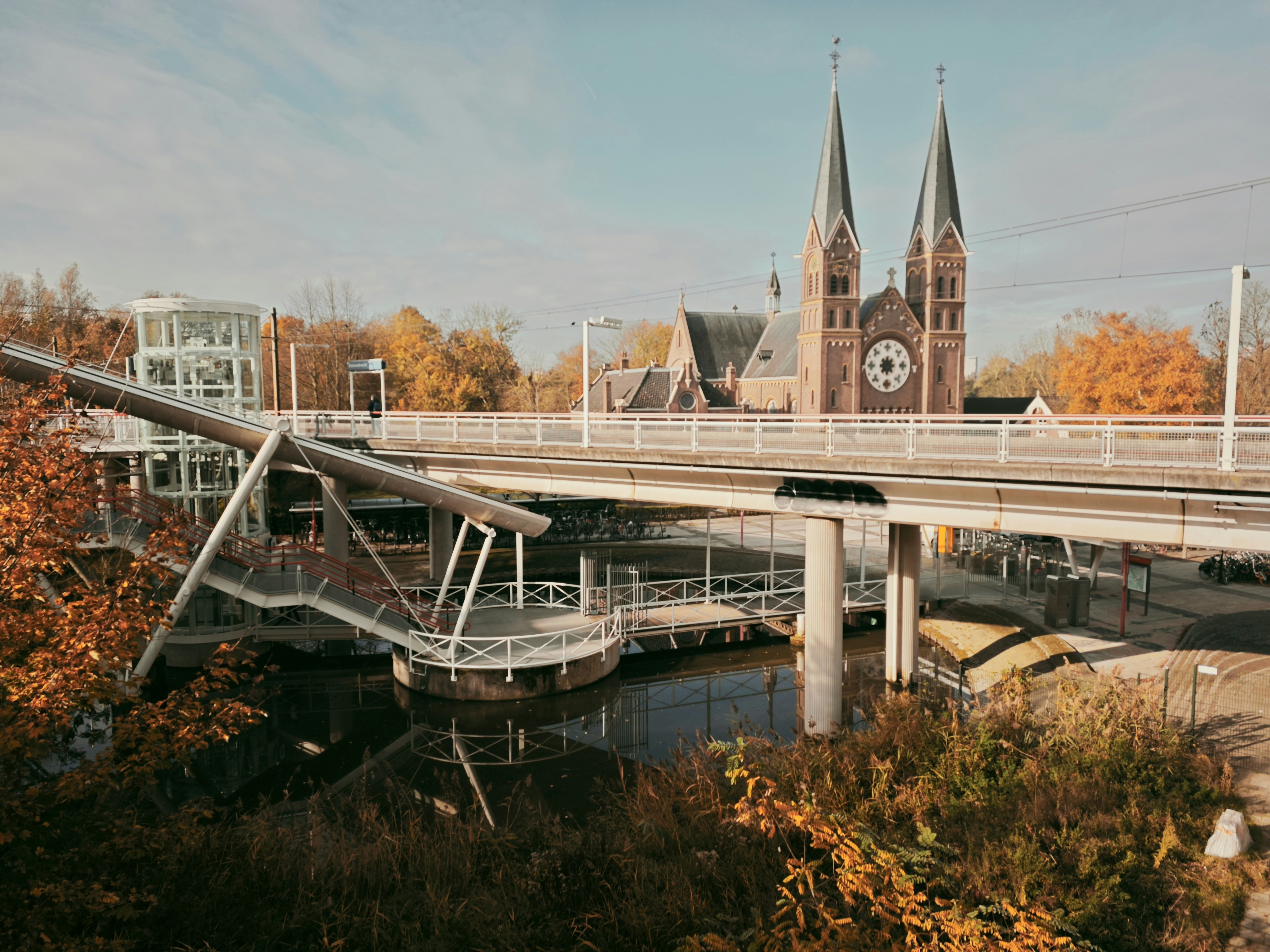 Modern bridge crosses water