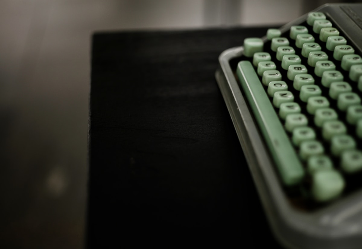 Close-up of a vintage typewriter keyboard