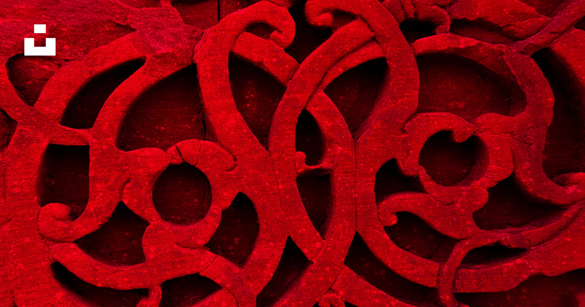 Intricate red abstract pattern with swirling lines. photo – Free ...